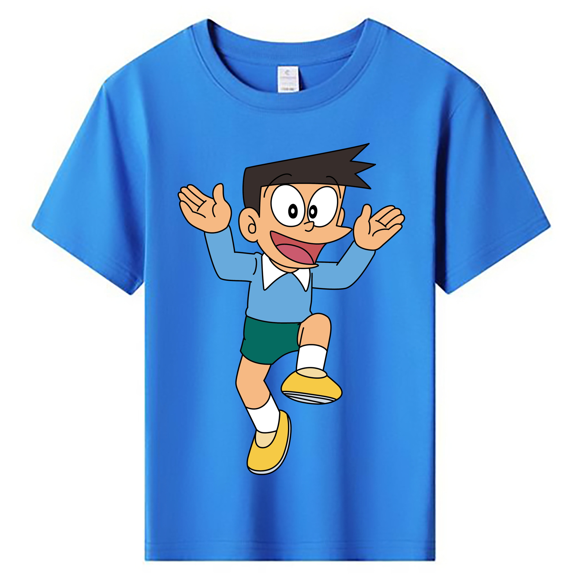 （画像用） ドラえもん 骨川 スネ夫 Doraemon Honekawa Suneo 綿100％キッズTシャツ（フロントプリント）
